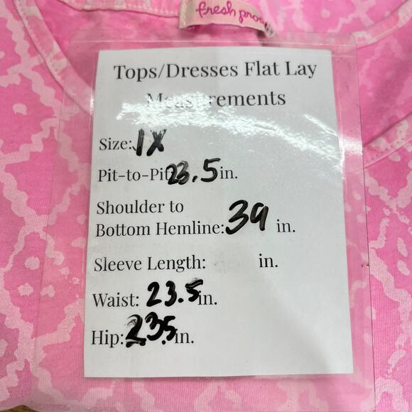 VTG Fresh Produce Midi Maxi Dress Pink Geometric  Women's 1X Made in the USA - Picture 4 of 5